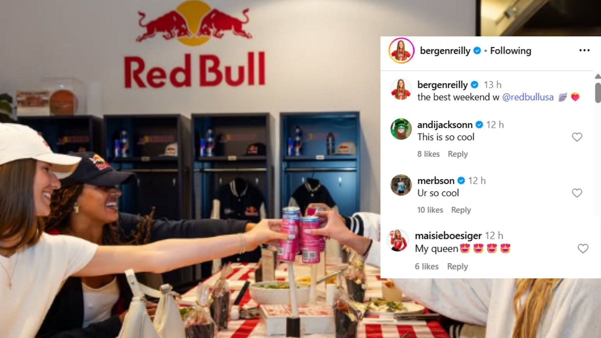 Screenshot of Comments (image via IG/@bergenreilly)